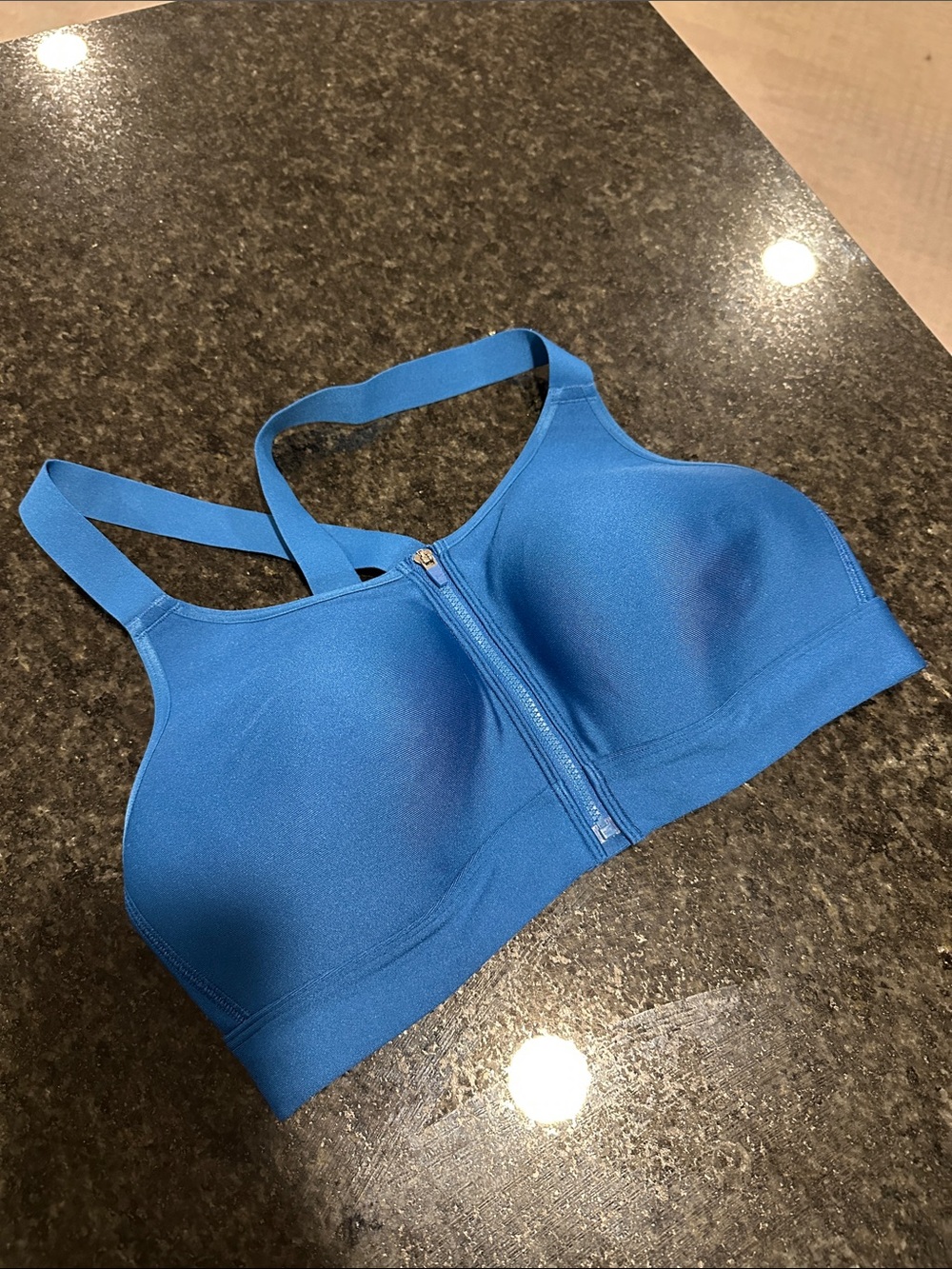 Under Armour Cobalt Blue Front-Zip Support Sports Bra